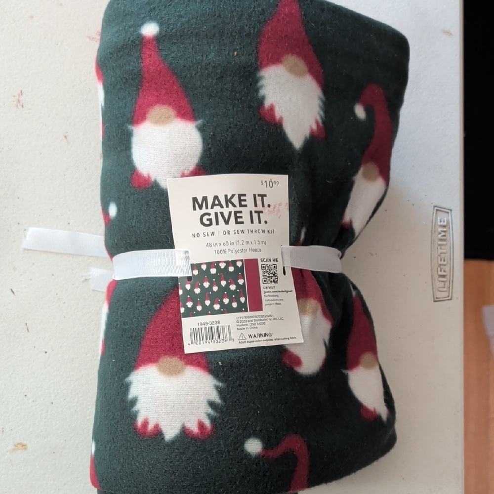 Festive Gnome Fleece Blanket